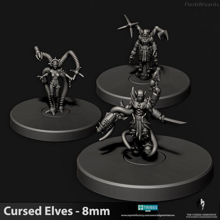 Cursed Elves Heroes | 8mm Epic Scale Sci-Fi Infantry Miniatures