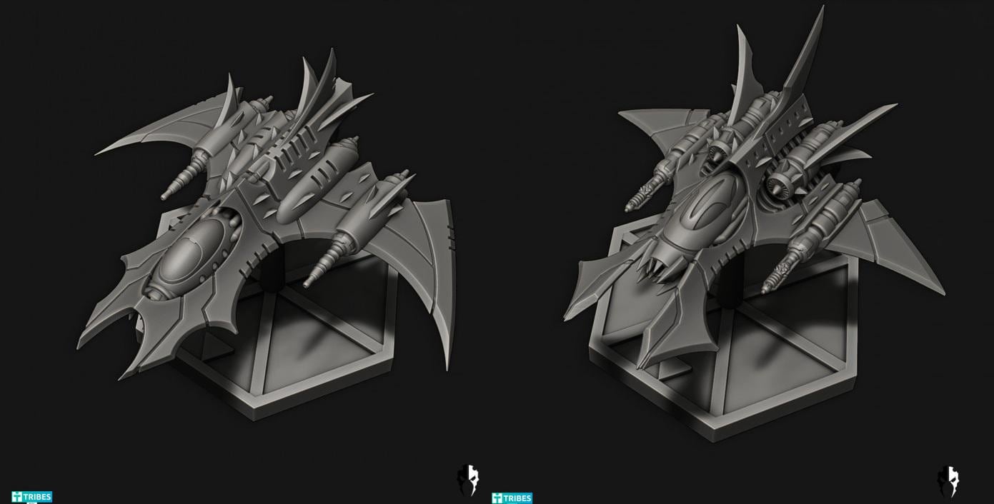 Cursed Elves Aerial Bomber | 8mm Epic Scale Sci-Fi Vehicle Miniatures