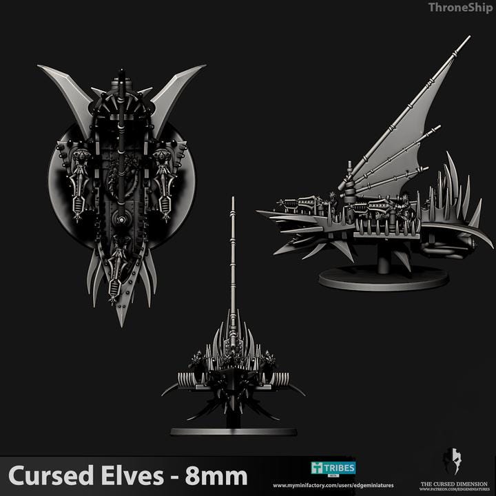 Cursed Elves Throne Ship | 8mm Epic Scale Sci-Fi Vehicle Miniatures