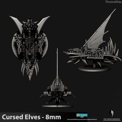 Cursed Elves Throne Ship | 8mm Epic Scale Sci-Fi Vehicle Miniatures