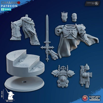 Blessed Gerard Master of the Temple | 32/28mm Heroic-Scale Sci-Fi Heavy Power Armour Infantry Leader