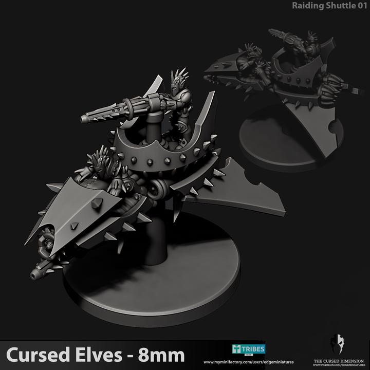 Cursed Elves Raiding Shuttles | 8mm Epic Scale Sci-Fi Vehicle Miniatures