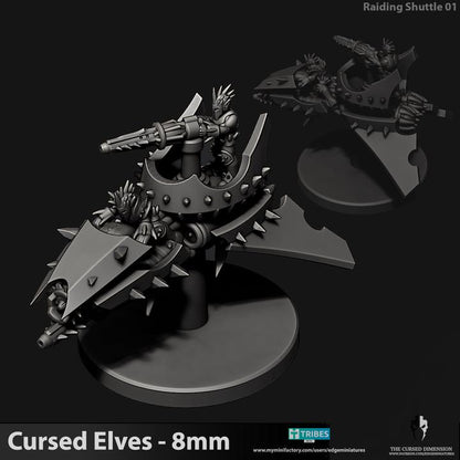 Cursed Elves Raiding Shuttles | 8mm Epic Scale Sci-Fi Vehicle Miniatures