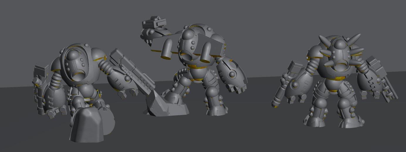 Skyborn Battlesuit Commanders | 8mm Epic Scale Sci-Fi Walker Miniature