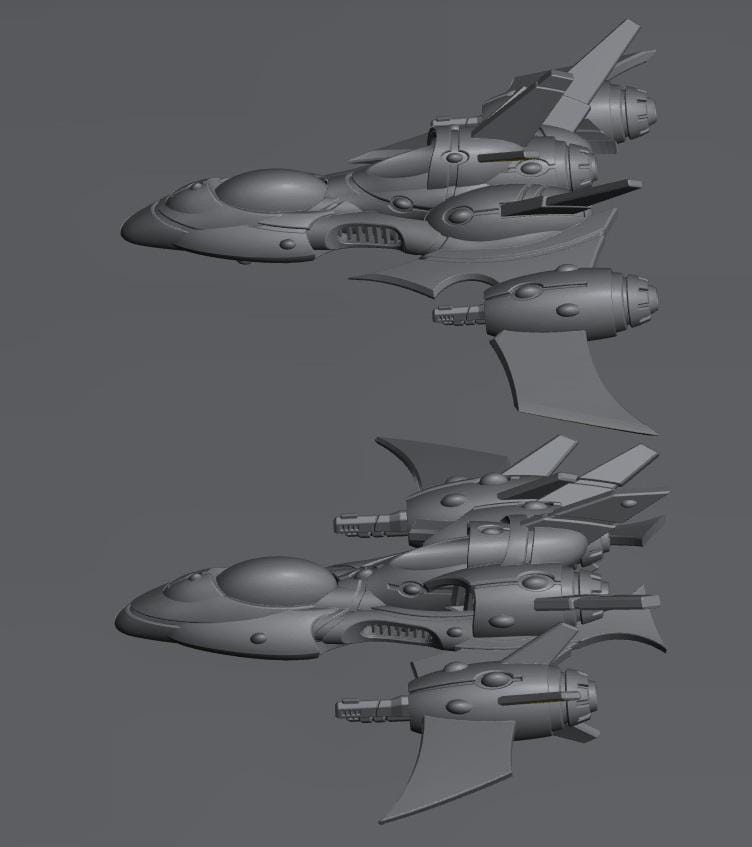 Tech Elves Bombers | 8mm Epic Scale Sci-Fi Vehicle Miniatures