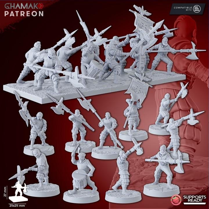 The Human Empire Melee Infantrymen | 28mm Heroic-Scale Fantasy Infantry Miniatures