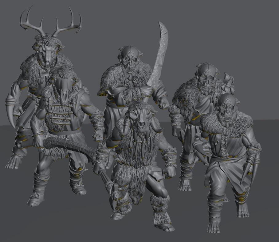 Savage Hillmen Warriors | 28mm Scale Fantasy Infantry Miniatures
