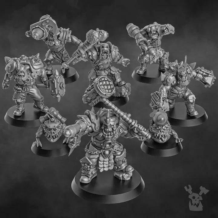 Porkaz Head Crackaz | 32/28mm Heroic-Scale Sci-Fi Infantry Miniatures