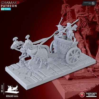 Undead Pharaohs Sand Skeleton Chariot | 28mm Heroic-Scale Fantasy War Machine Miniatures