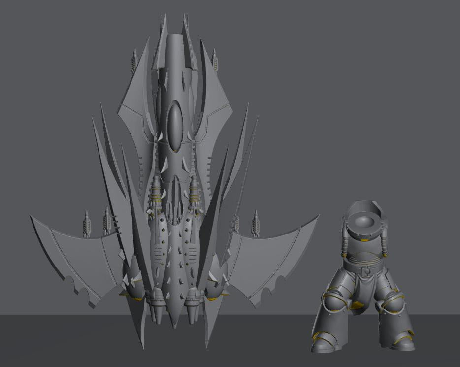 Cursed Elves Fleet Scale Dreadnaught | Fleet Scale Sci-Fi Miniatures