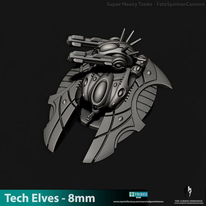 Tech Elves Super Heavy Tank | 8mm Epic Scale Sci-Fi Vehicle Miniatures