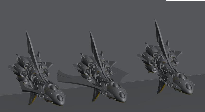 Tech Elves Fleet Scale Dreadnaught | Space Fleet Scale Sci-Fi Miniatures