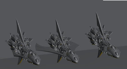 Tech Elves Fleet Scale Dreadnaught | Space Fleet Scale Sci-Fi Miniatures