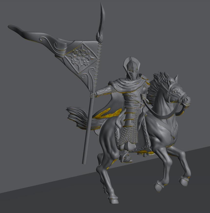 Oathbreaker Elven Banner | 28mm Scale Fantasy Infantry Miniatures