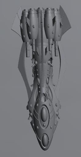 Tech Elves Fleet Scale Dreadnaught | Space Fleet Scale Sci-Fi Miniatures