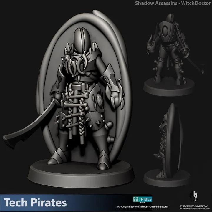 Tech Pirates Shadow Assassins | 32/28mm Heroic-Scale Sci-Fi Infantry Miniatures