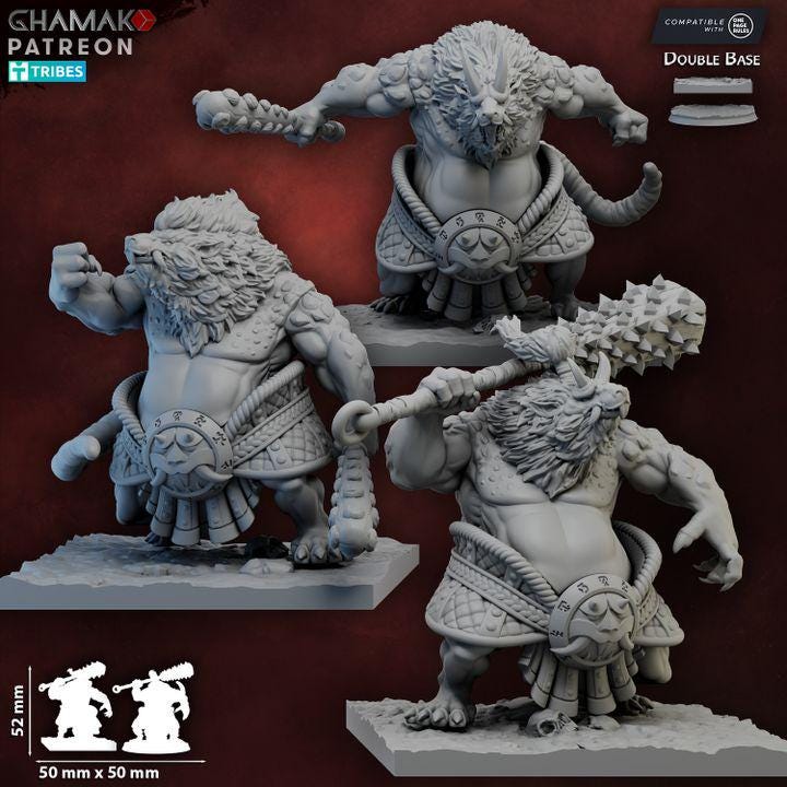 Ratmen RattOni Sumo | 28mm Heroic-Scale Fantasy Monster Miniatures