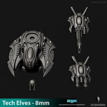Tech Elves Heavy Tank | 8mm Epic Scale Sci-Fi Vehicle Miniatures