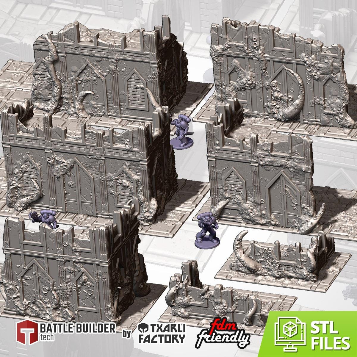 Infected Ruins | 32/28mm Wargaming Scenery and Miniature Terrain