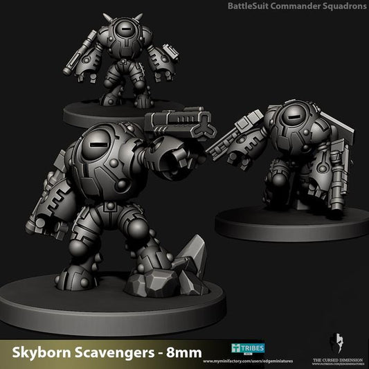 Skyborn Battlesuit Commanders | 8mm Epic Scale Sci-Fi Walker Miniature