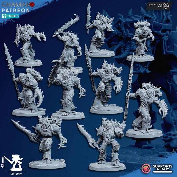 Heretic Corrupted Militum | 32/28mm Heroic-Scale Sci-Fi Heavy Power Armour Infantry
