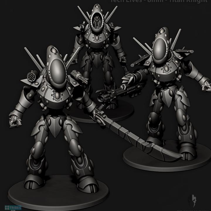 Tech Elves Titan Knight | 8mm Epic Scale Sci-Fi Titan Miniature