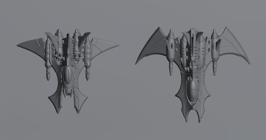 Cursed Elves Fleet Scale Bombers | Space Fleet Scale Sci-Fi Miniatures