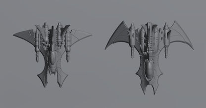 Cursed Elves Fleet Scale Bombers | Space Fleet Scale Sci-Fi Miniatures