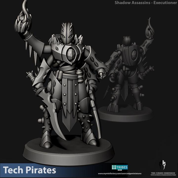 Tech Pirates Shadow Assassins | 32/28mm Heroic-Scale Sci-Fi Infantry Miniatures