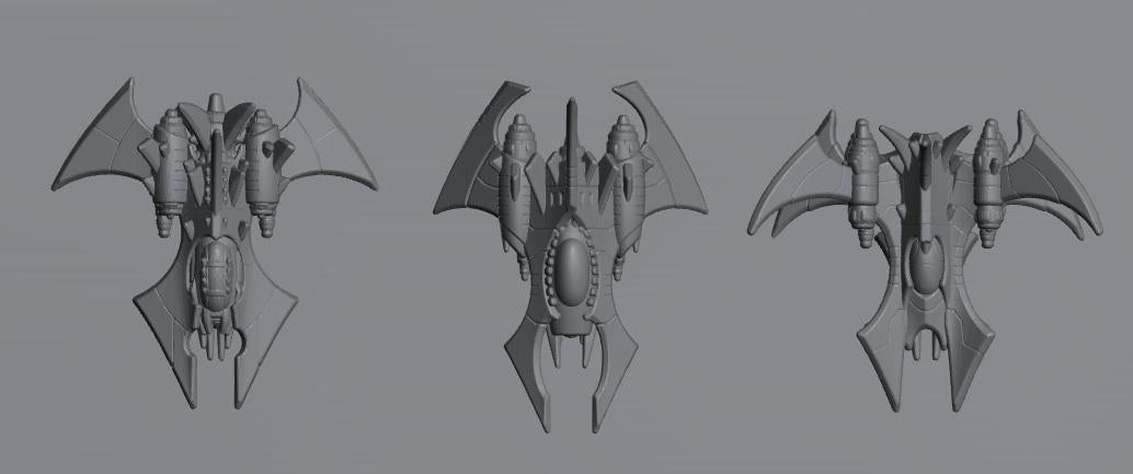 Cursed Elves Fleet Scale Fighters | Space Fleet Scale Sci-Fi Miniatures