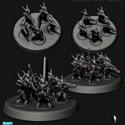 Tech Elves Warriors | 8mm Epic Scale Sci-Fi Infantry Miniatures