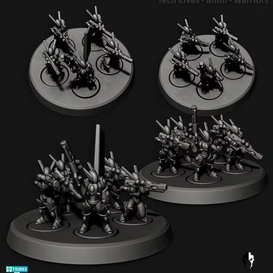Tech Elves Warriors | 8mm Epic Scale Sci-Fi Infantry Miniatures
