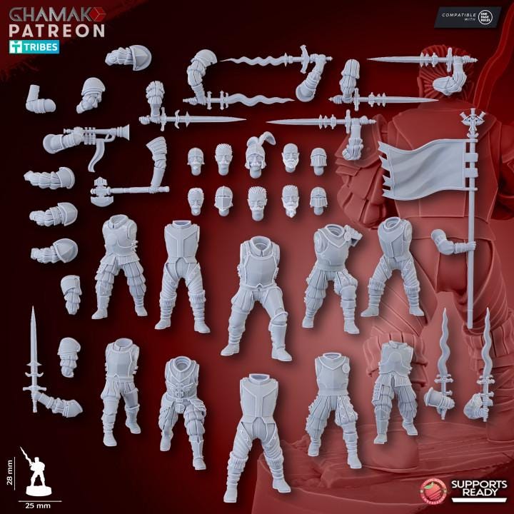 The Human Empire Elite Melee Infantrymen | 28mm Heroic-Scale Fantasy Infantry Miniatures