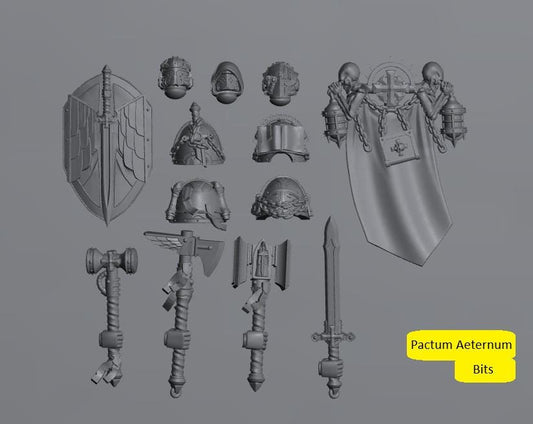 Pactum Aeternum Conversion Bits | Weapons, Shield and Armour Accessories for 28-32mm Sci-Fi Miniatures