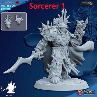 Corrupted Militum Heroes | 32/28mm Heroic-Scale Sci-Fi Heavy Power Armour Infantry Leader