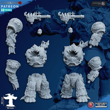 Heretic Possessed Eradicators | 32/28mm Heroic-Scale Sci-Fi Power Armoured Heavy Infantry