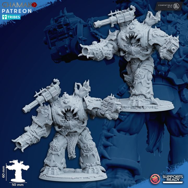 Heretic Possessed Eradicators | 32/28mm Heroic-Scale Sci-Fi Power Armoured Heavy Infantry