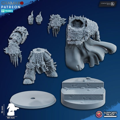 Asmodeus Supreme Heretic | 32/28mm Heroic-Scale Sci-Fi Heavy Power Armour Infantry Leader