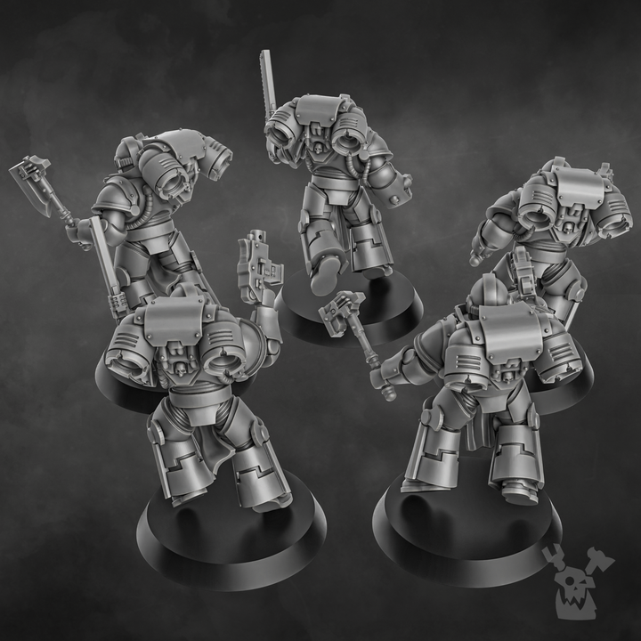 Jetpack Warrior Squad | 32/28mm Heroic-Scale Sci-Fi Power Armoured Infantry