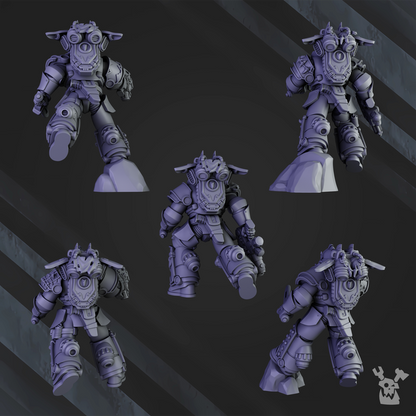 Jetpack Warrior Squad | 32/28mm Heroic-Scale Sci-Fi Power Armoured Infantry