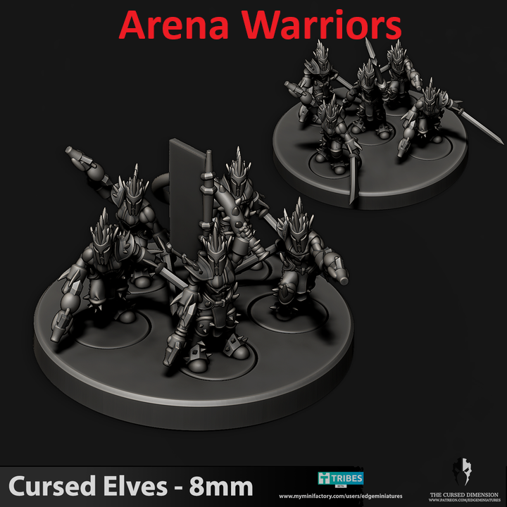Cursed Elves Warriors | 8mm Epic Scale Sci-Fi Infantry Miniatures