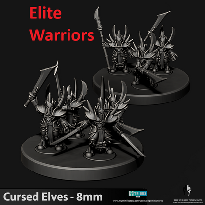 Cursed Elves Warriors | 8mm Epic Scale Sci-Fi Infantry Miniatures