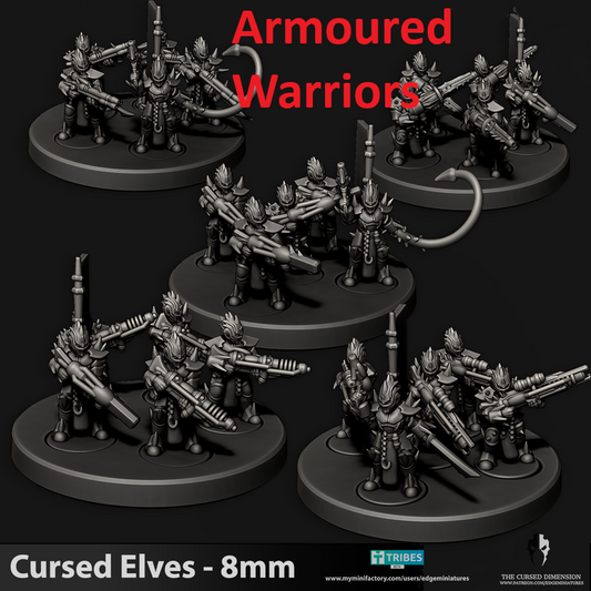 Cursed Elves Warriors | 8mm Epic Scale Sci-Fi Infantry Miniatures