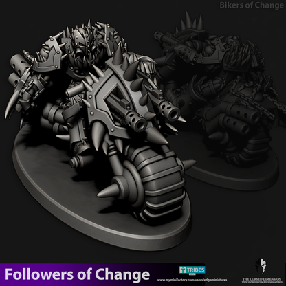 Followers of Change Bikers | 32/28mm Heroic-Scale Sci-Fi Heavy Infantry Bikers