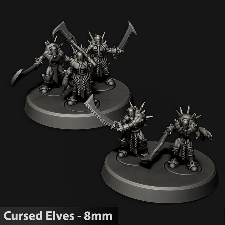 Cursed Elves/Tech Pirates Monstrosities | 8mm Epic Scale Sci-Fi Infantry Miniatures