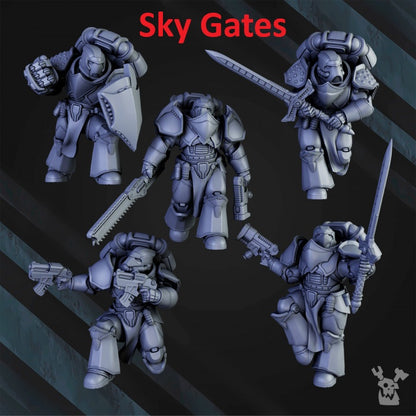 Jetpack Warrior Squad | 32/28mm Heroic-Scale Sci-Fi Power Armoured Infantry