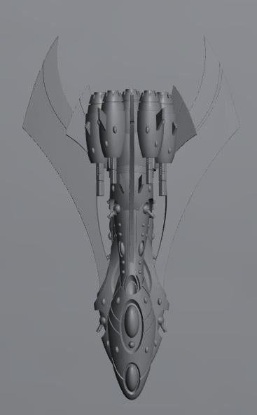 Tech Elves Fleet Scale Dreadnaught | Space Fleet Scale Sci-Fi Miniatures