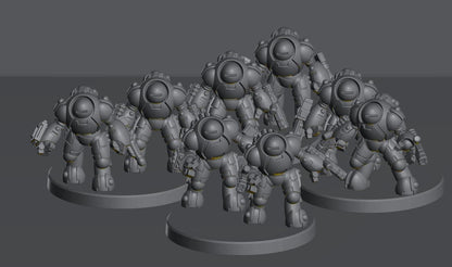 Skyborn Battlesuits | 8mm Epic Scale Sci-Fi Walker Miniature
