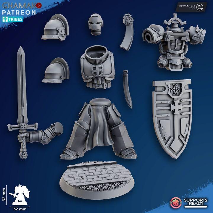 Temple Militum Sanctified Crusaders | 32/28mm Heroic-Scale Sci-Fi Infantry