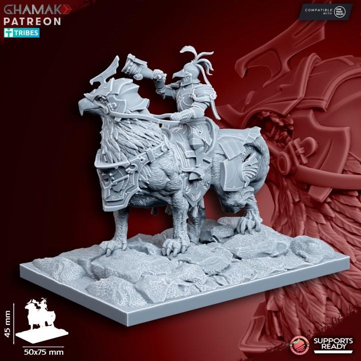 The Human Empire Demi-Gripphin Knights | 28mm Heroic-Scale Fantasy Cavalry Miniatures